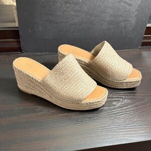 Nordstrom Rack Woven Espadrille Wedge Slide - Neutral Beige